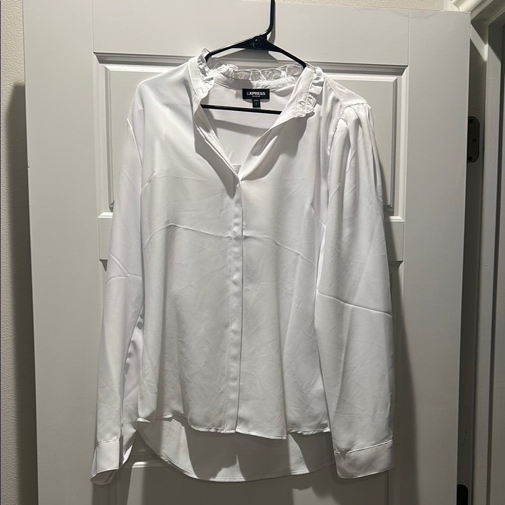 White Button-Up Shirt by Express